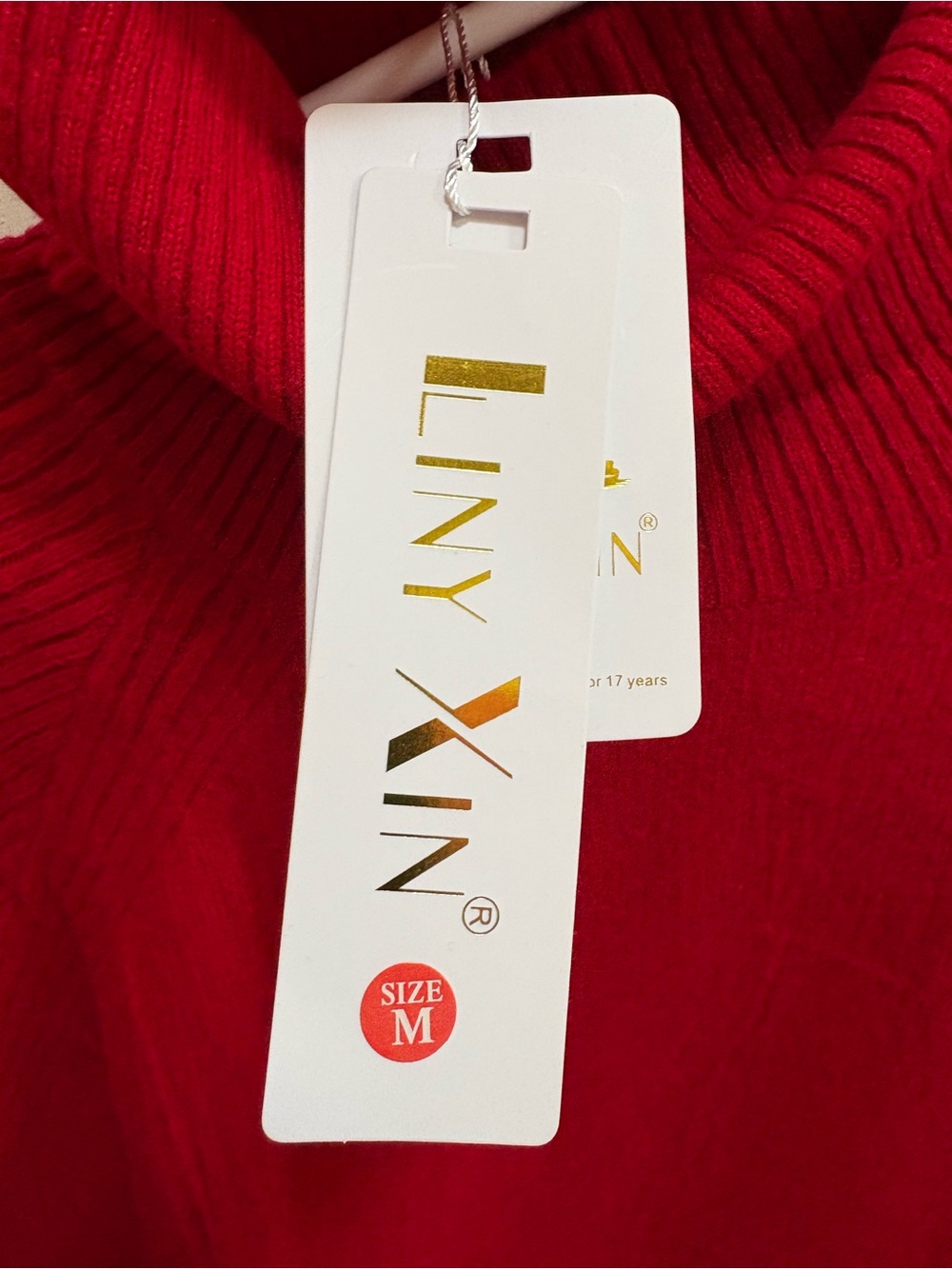 NWT Red Ribbed Turtleneck Sweater - Picture 3 of 4